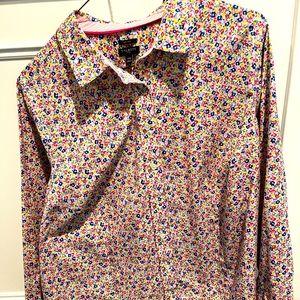 Talbots pink/blue/yellow floral blouse 20W Long sleeves. Button front. Non-iron.